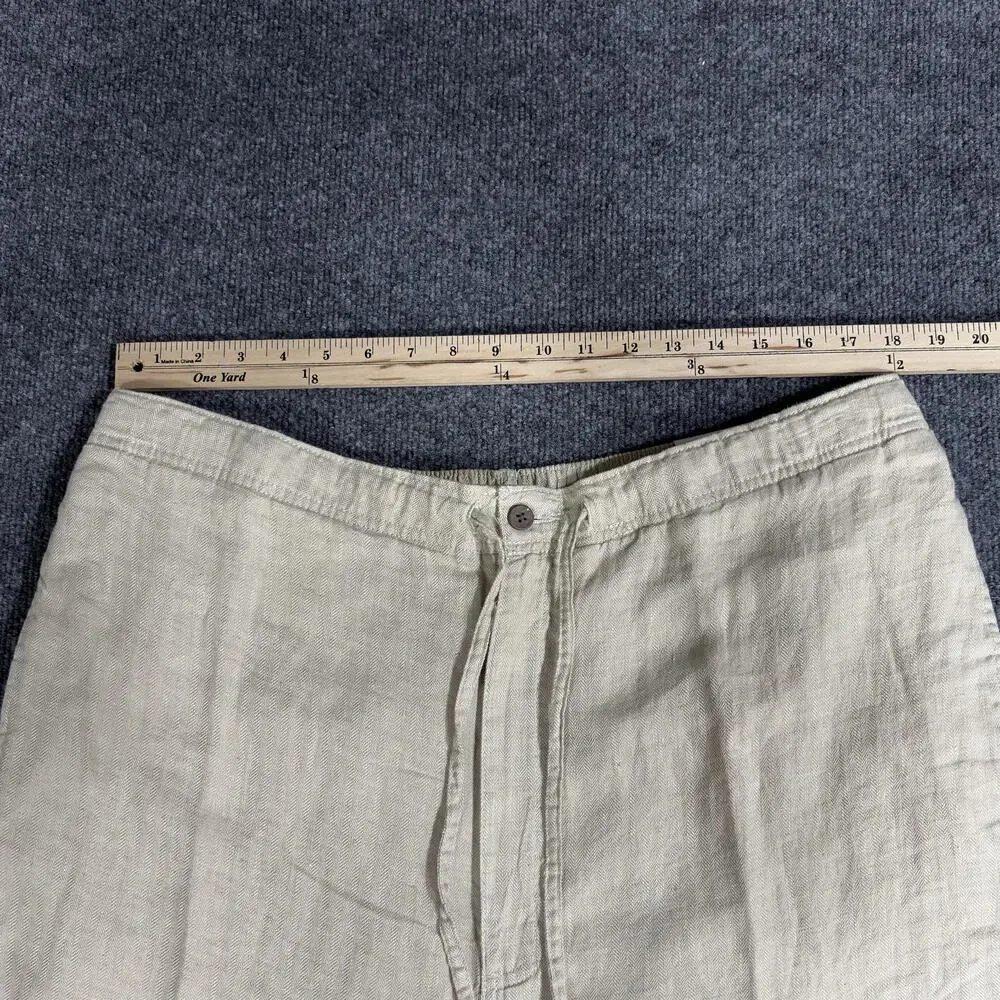 Castagne Linen Pants Mens XLT Natural Drawstring Elastic Waist Casual Relaxed